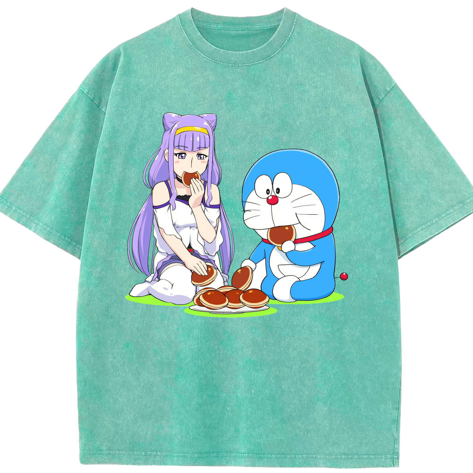 （画像用） ドラえもん Doraemon 綿100% ヴィンテージ風 半袖Tシャツ（フロントプリント）